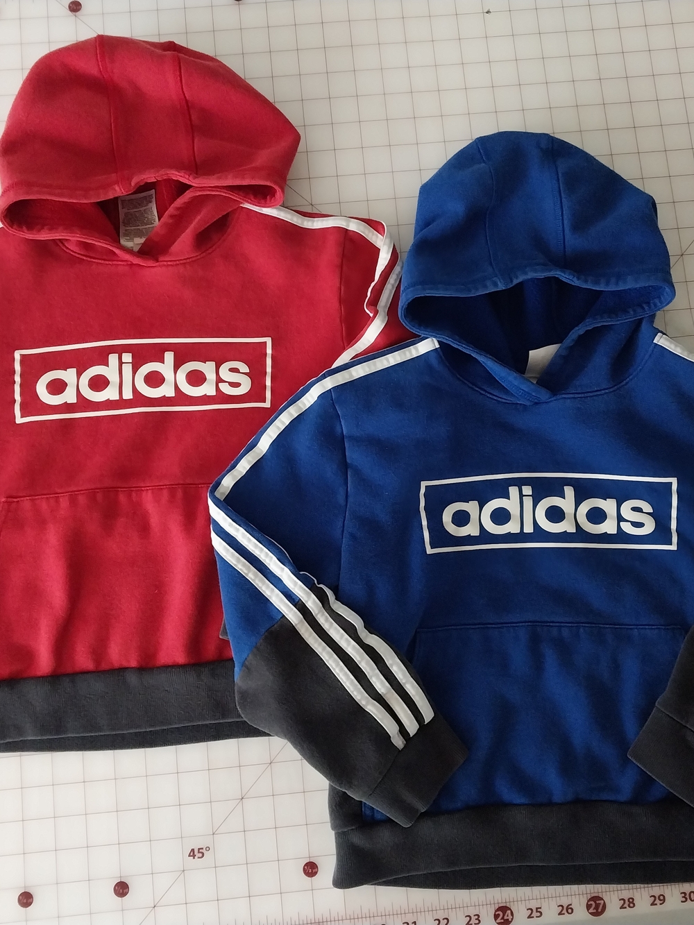 adidas Kids Hoodies - Red & Blue Logo Pullover Set